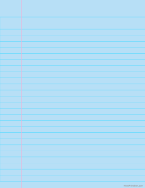 Blue Wide Ruled Notebook Paper - Letter