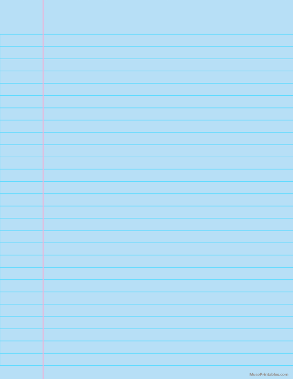 Blue Wide Ruled Notebook Paper: Letter-sized paper (8.5 x 11)