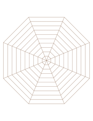 Brown Concentric Octagon Graph Paper  - Letter