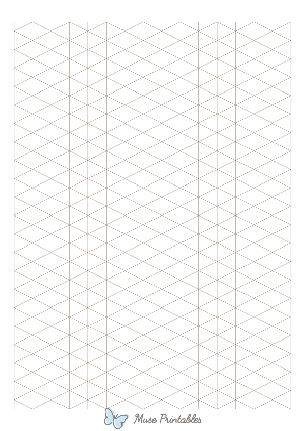 Brown Isometric Graph Paper : A4-sized paper (8.27 x 11.69)