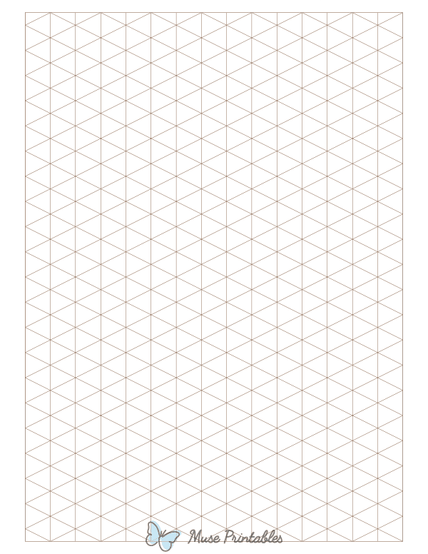 Brown Isometric Graph Paper : Letter-sized paper (8.5 x 11)