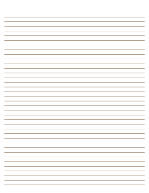 Brown Lined Paper Narrow Ruled - Letter