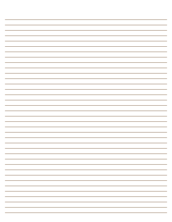 Brown Lined Paper Narrow Ruled: Letter-sized paper (8.5 x 11)