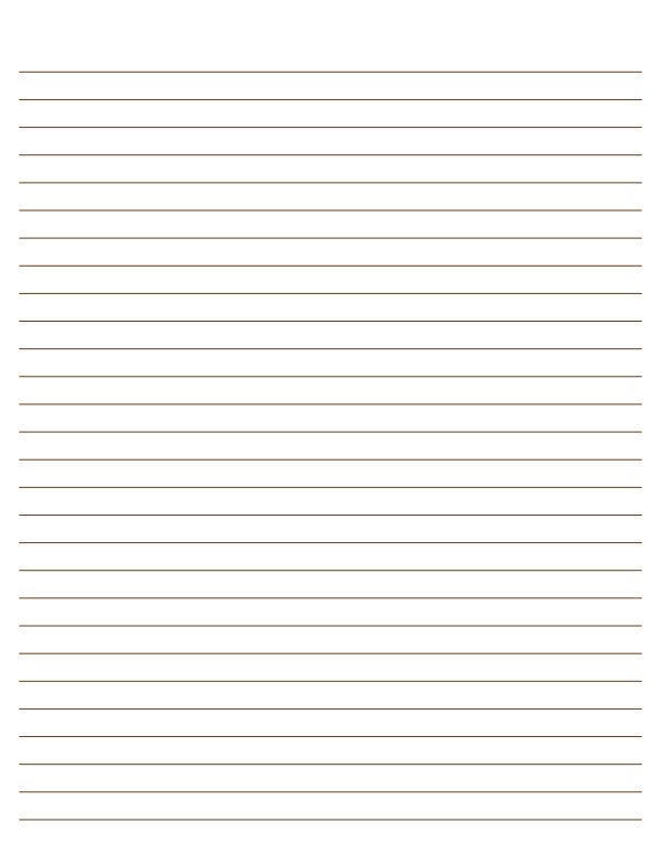 Brown Lined Paper Wide Ruled: Letter-sized paper (8.5 x 11)