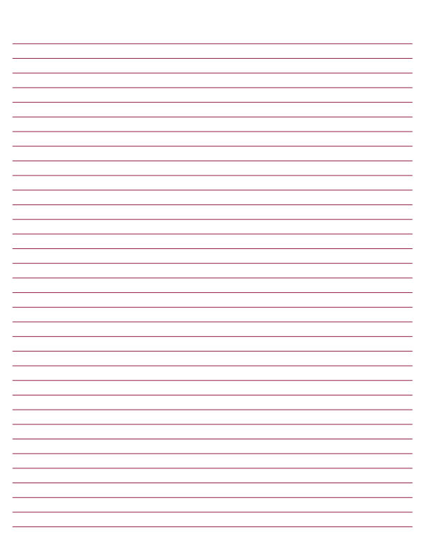 Burgundy Lined Paper College Ruled: Letter-sized paper (8.5 x 11)