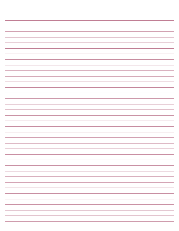 Burgundy Lined Paper Narrow Ruled: Letter-sized paper (8.5 x 11)