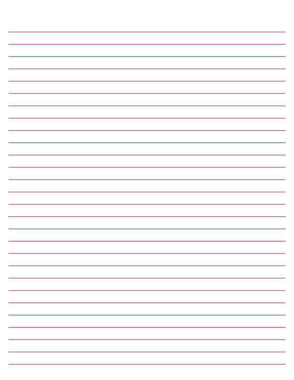 Printable Burgundy Lined Paper Wide Ruled for Letter Paper