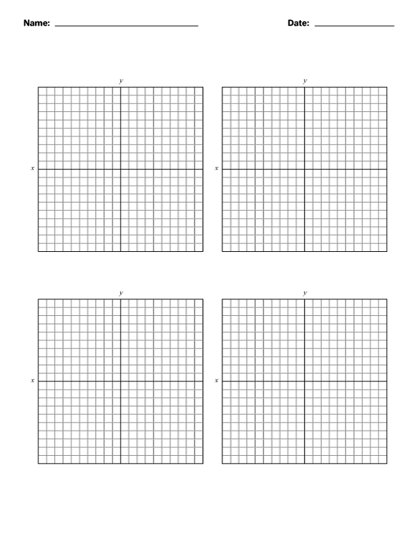 Cartesian Worksheet Paper: Letter-sized paper (8.5 x 11)