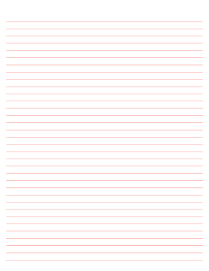 Coral Lined Paper College Ruled - Letter