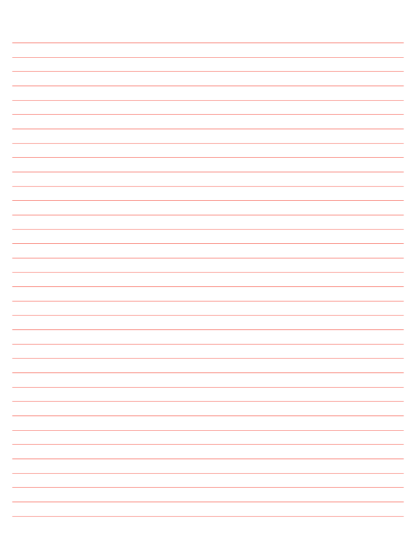 Coral Lined Paper College Ruled: Letter-sized paper (8.5 x 11)