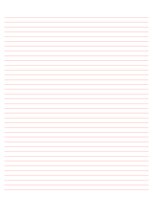 Coral Lined Paper Narrow Ruled - Letter