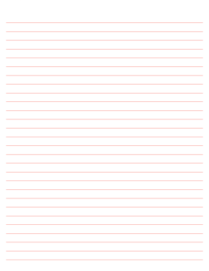 Coral Lined Paper Wide Ruled - Letter