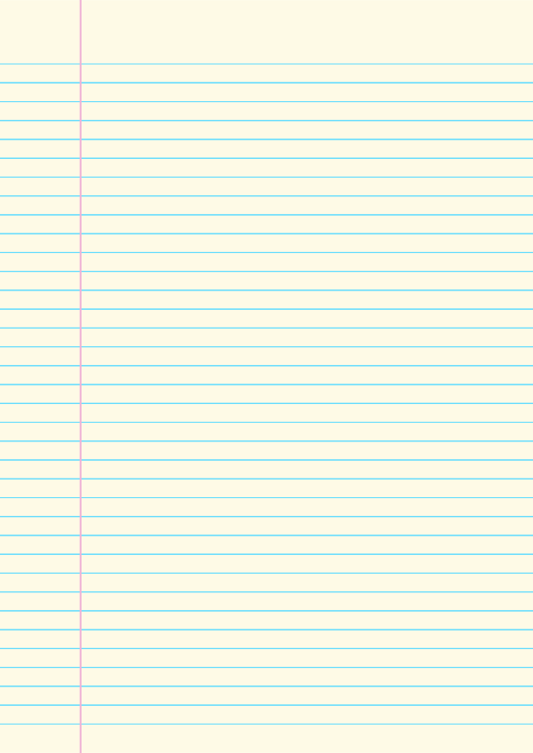 Cream College Ruled Notebook Paper: A4-sized paper (8.27 x 11.69)