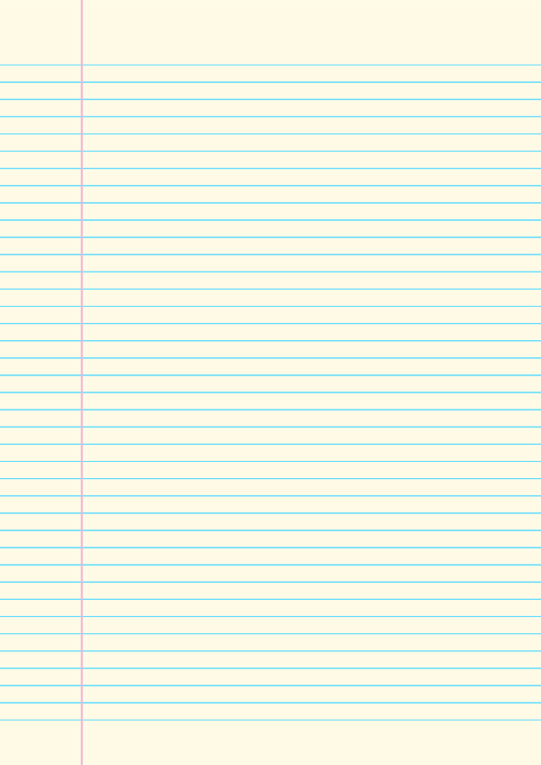 Cream Narrow Ruled Notebook Paper: A4-sized paper (8.27 x 11.69)