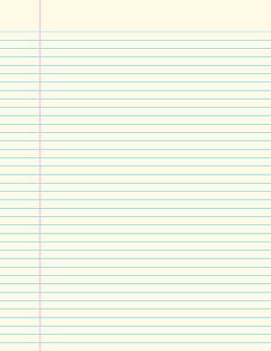 Cream Narrow Ruled Notebook Paper - Letter