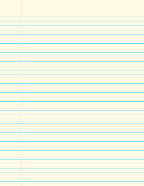 Cream Narrow Ruled Notebook Paper: Letter-sized paper (8.5 x 11)