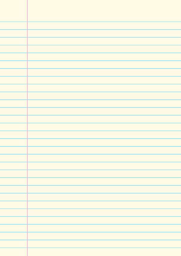 Cream Wide Ruled Notebook Paper: A4-sized paper (8.27 x 11.69)