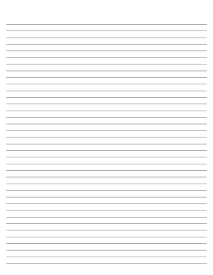 Dark Gray Lined Paper Narrow Ruled - Letter