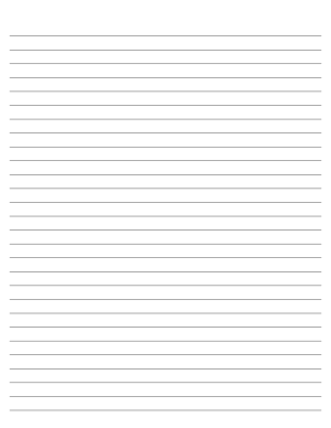 Dark Gray Lined Paper Wide Ruled - Letter