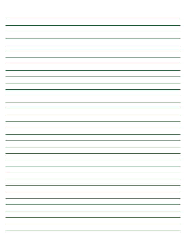 Dark Green Lined Paper College Ruled: Letter-sized paper (8.5 x 11)