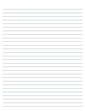 Dark Green Lined Paper Wide Ruled - Letter