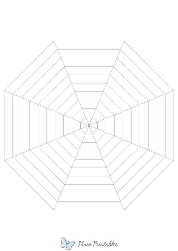 Gray Concentric Octagon Graph Paper : A4-sized paper (8.27 x 11.69)