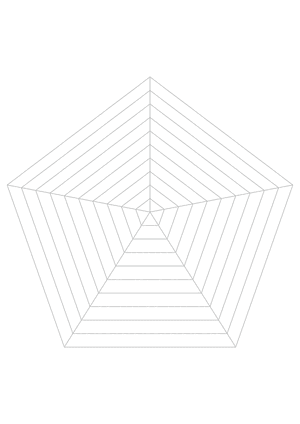 Gray Concentric Pentagon Graph Paper  - A4