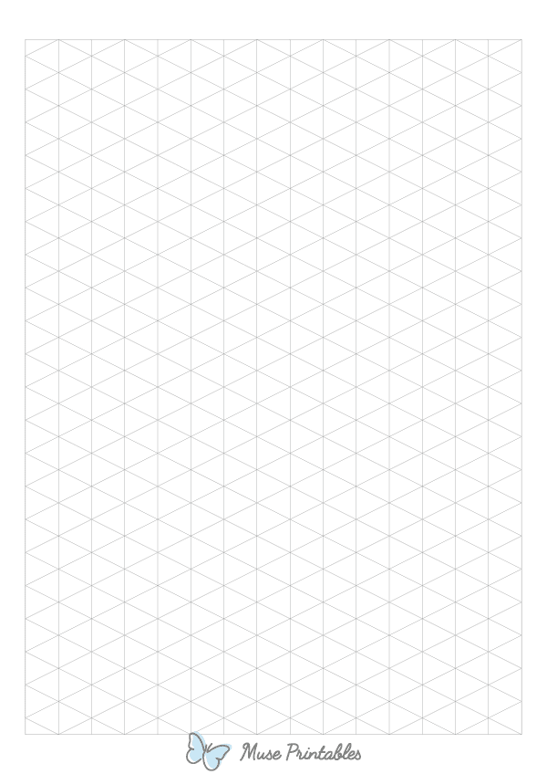 Gray Isometric Graph Paper : A4-sized paper (8.27 x 11.69)