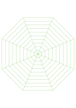 Green Concentric Octagon Graph Paper  - A4