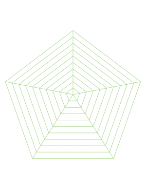 Green Concentric Pentagon Graph Paper  - Letter