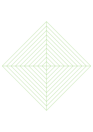 Green Concentric Square Graph Paper  - A4