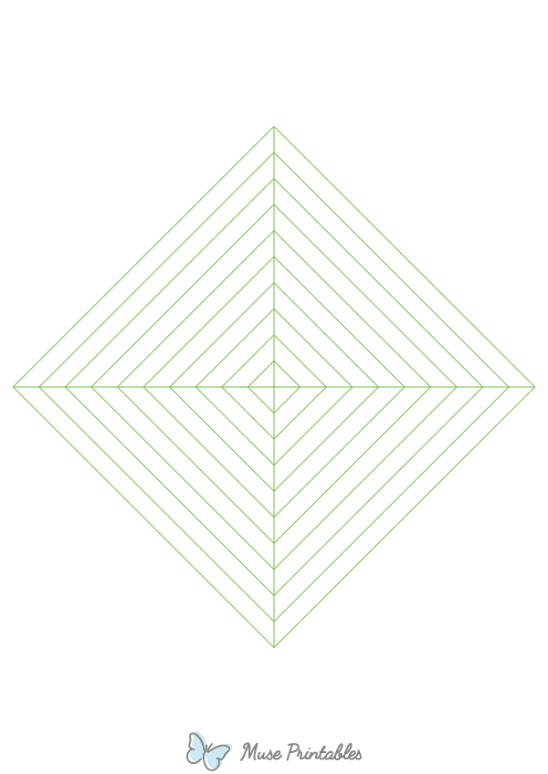 Green Concentric Square Graph Paper : A4-sized paper (8.27 x 11.69)