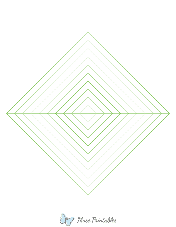 Green Concentric Square Graph Paper : Letter-sized paper (8.5 x 11)