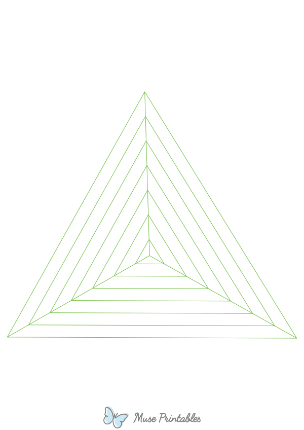 Green Concentric Triangle Graph Paper : A4-sized paper (8.27 x 11.69)