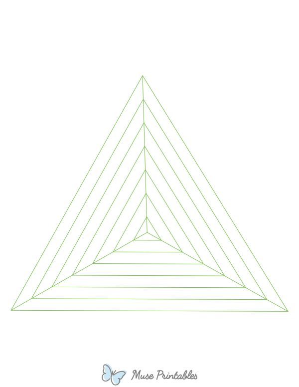 Green Concentric Triangle Graph Paper : Letter-sized paper (8.5 x 11)