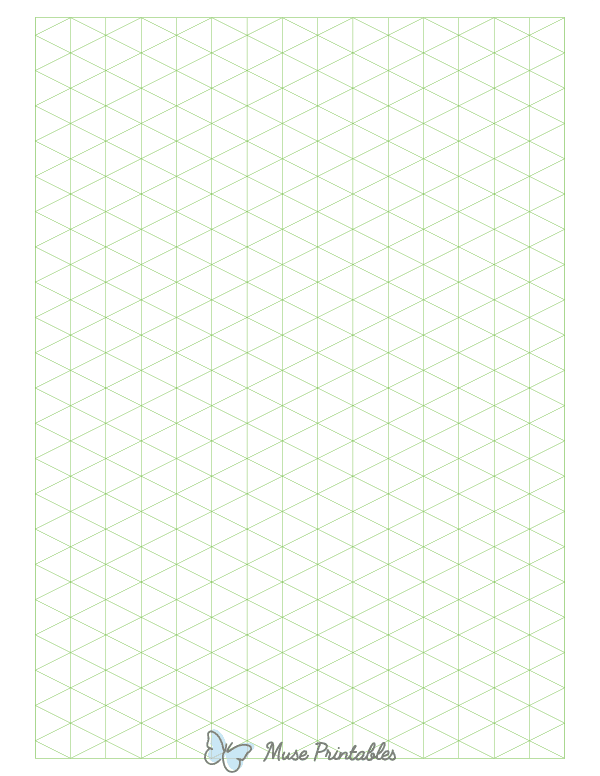Green Isometric Graph Paper : Letter-sized paper (8.5 x 11)