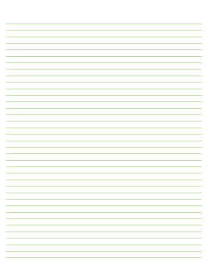 Green Lined Paper Narrow Ruled - Letter
