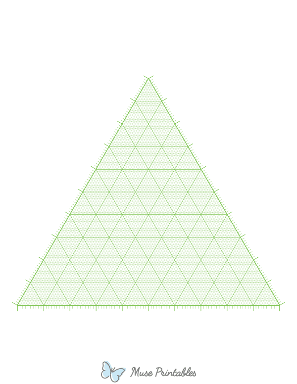 Green Ternary Graph Paper : Letter-sized paper (8.5 x 11)
