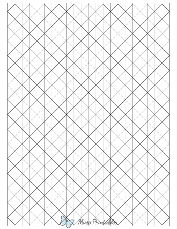 Half-Inch Black Axonometric Graph Paper : Letter-sized paper (8.5 x 11)