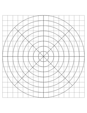 Half-Inch Black Circular Graph Paper  - Letter