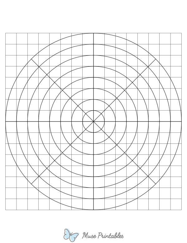 Half-Inch Black Circular Graph Paper : Letter-sized paper (8.5 x 11)