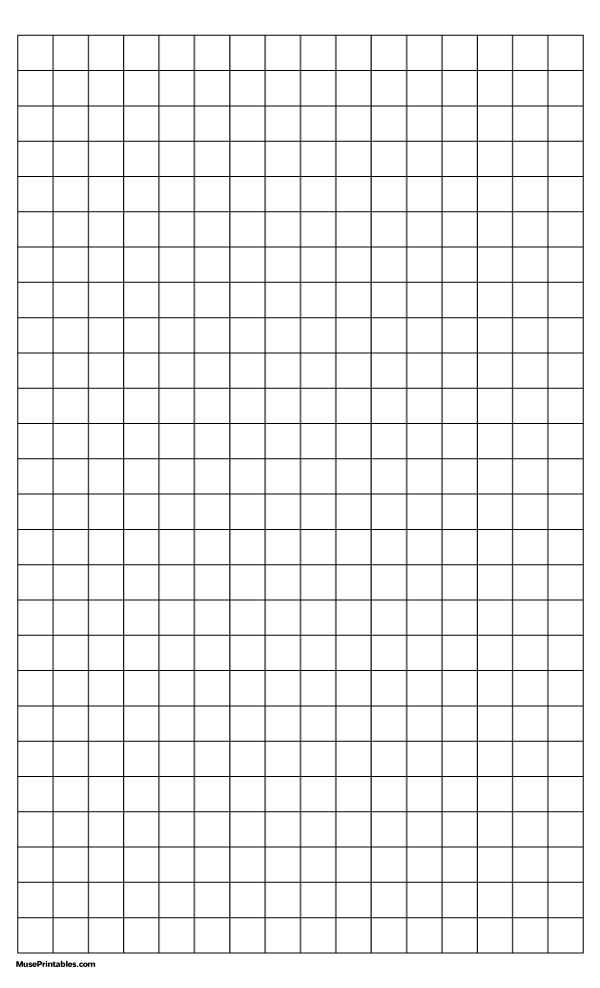 Printable Half Inch Black Graph Paper for Legal Paper