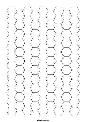 Half Inch Black Hexagon Graph Paper - A4