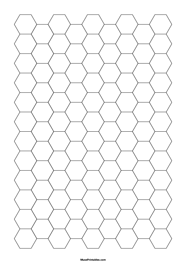 Half Inch Black Hexagon Graph Paper: A4-sized paper (8.27 x 11.69)