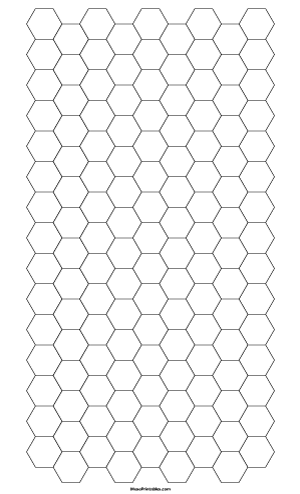 Half Inch Black Hexagon Graph Paper - Legal
