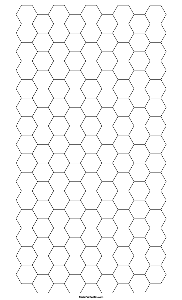 Half Inch Black Hexagon Graph Paper: Legal-sized paper (8.5 x 14)