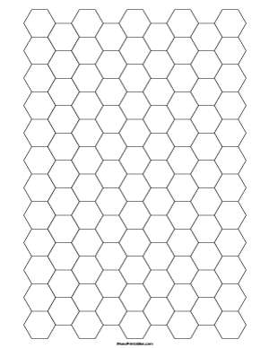 Half Inch Black Hexagon Graph Paper - Letter