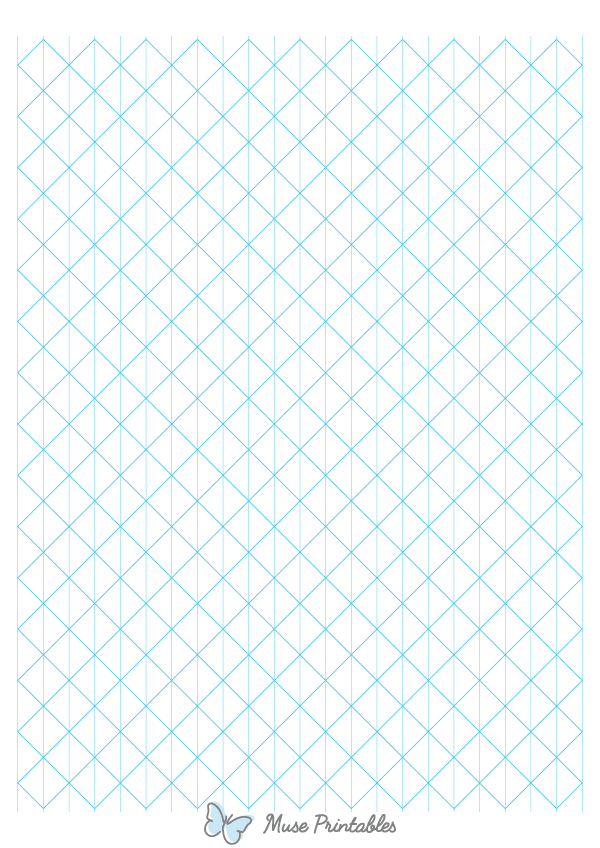 Half-Inch Blue Axonometric Graph Paper : A4-sized paper (8.27 x 11.69)