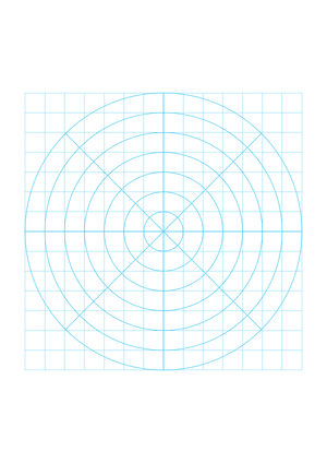 Half-Inch Blue Circular Graph Paper  - A4
