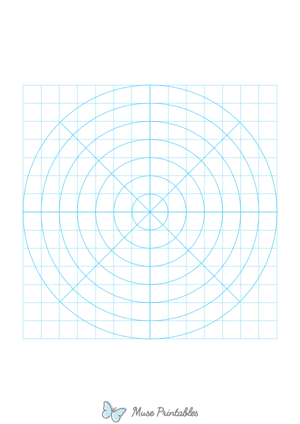 Half-Inch Blue Circular Graph Paper : A4-sized paper (8.27 x 11.69)